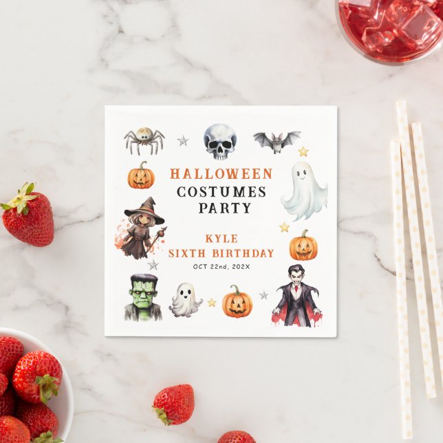 Moderne Monster Halloween-Kostüme Geburtstagsparty Serviette (Beispiel)