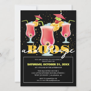 Moderne Monster und Alkohol Halloween-Cocktailpart Einladung