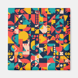 Moderne Mosaik – Kühnes abstraktes Kunstmagnet Magnet