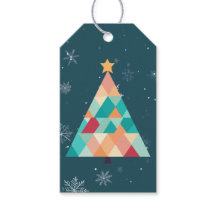 Moderne Mosaik-Weihnachtsbaum-Geschenkanhänger