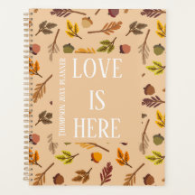 Moderne motif automnal personnalisé marron chic