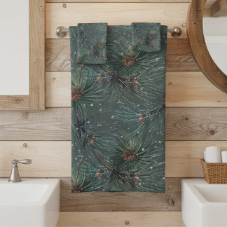 Moderne motif rustique d'hiver pin