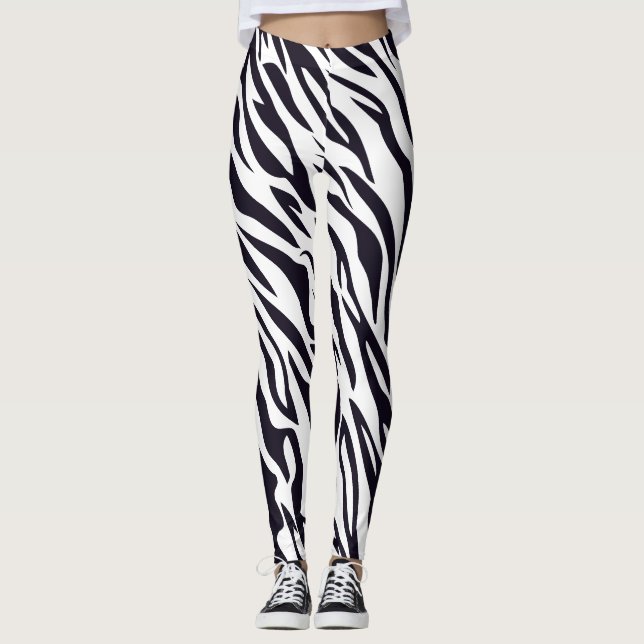 Moderne Mountain-Zebra-Print-Leggings Leggings (Vorderseite)