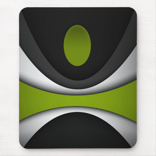 Moderne Mousepad, schwarz, grau, grün, abstrakt Mousepad (Vorne)