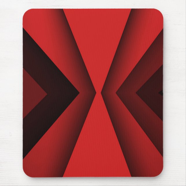 Moderne Mousepad, schwarz, rot, abstrakt, geometri Mousepad (Vorne)