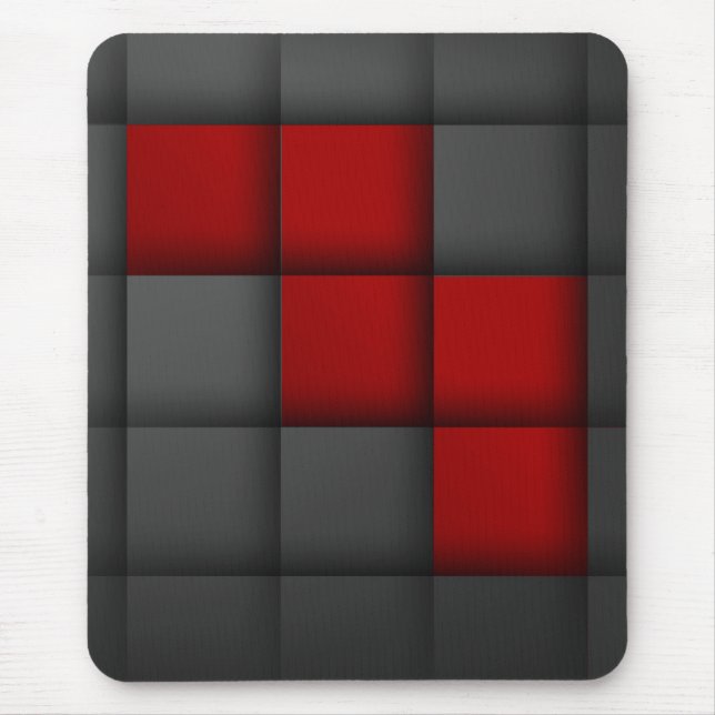 Moderne Mousepad, schwarz, rot, abstrakt, geometri Mousepad (Vorne)