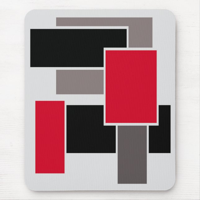 Moderne Mousepad, schwarz, rot, grau, abstrakt Mousepad (Vorne)