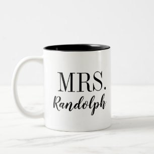 Moderne Mrs. Monogramm Zweifarbige Tasse