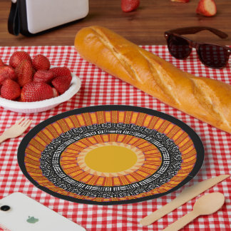 Moderne Mudcloth-Kente-Druck-Papierplatte Pappteller