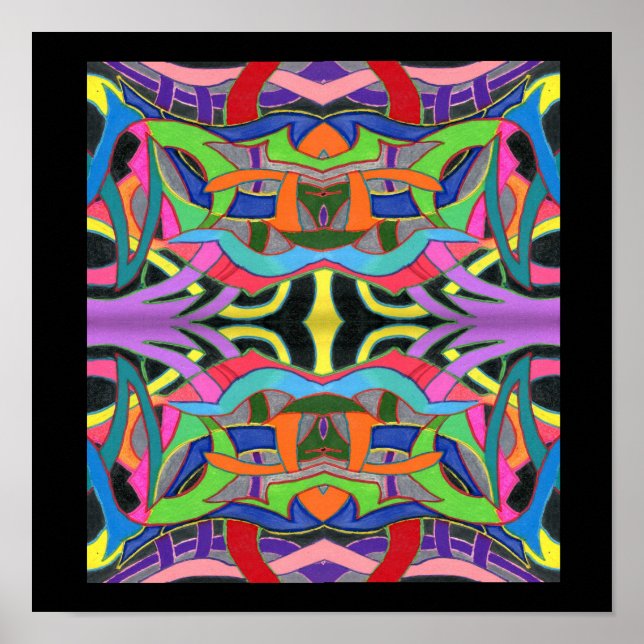 Moderne, muffige, farbige Linie Zeichnend Poster (Vorne)