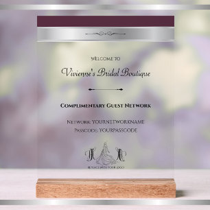 Moderne Mulberry Brautmode-Boutique Kunden-Wi-Fi Acrylschild