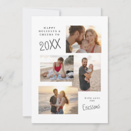 Moderne Multi-Foto Collage Card Feiertagskarte