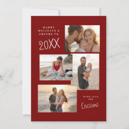 Moderne Multi-Foto Collage Card Feiertagskarte