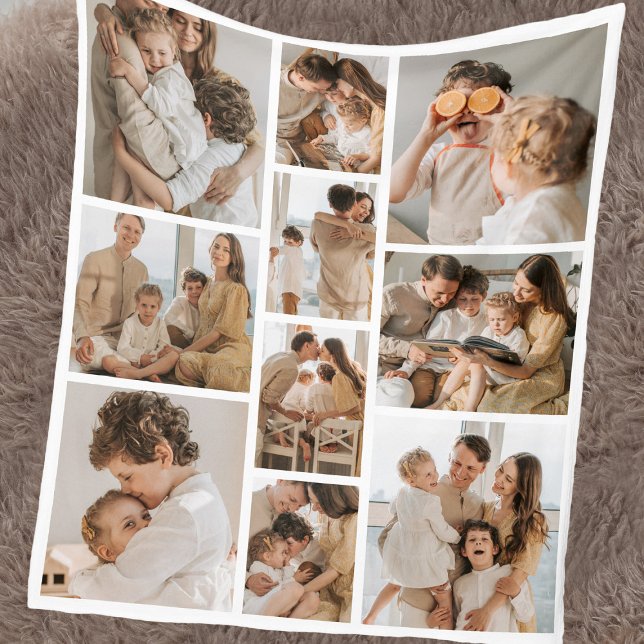 Moderne Multi-Foto Collage-Familie Fleecedecke (Von Creator hochgeladen)
