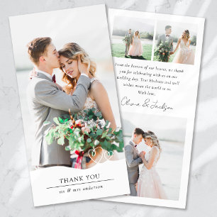 Moderne Multi Picture Hearts Hochzeit Dankeskarte