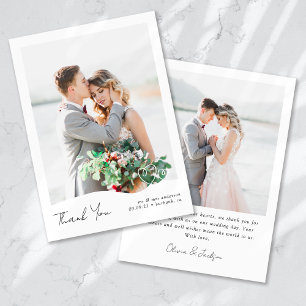 Moderne Multi Picture Hearts Hochzeit Dankeskarte