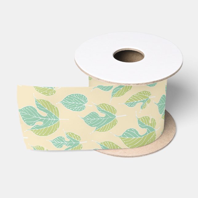 Moderne Multiberry-Blätter Muster Satin Ribbon Satinband (Spule)