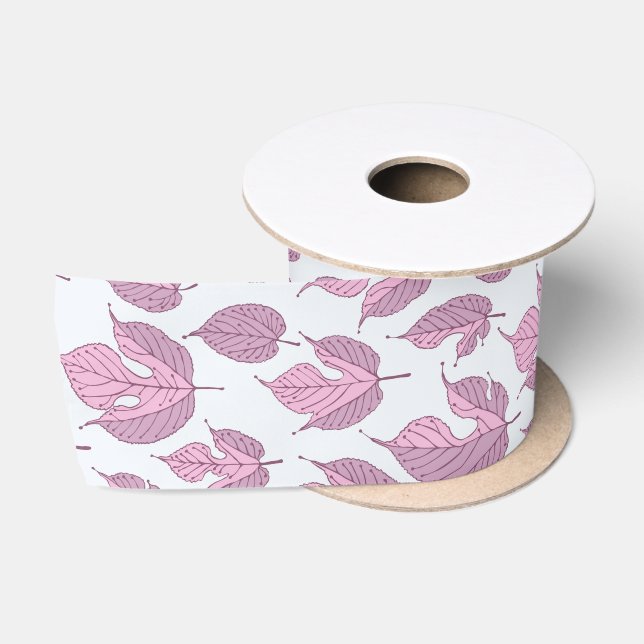 Moderne Multiberry-Blätter Muster Satin Ribbon Satinband (Spule)