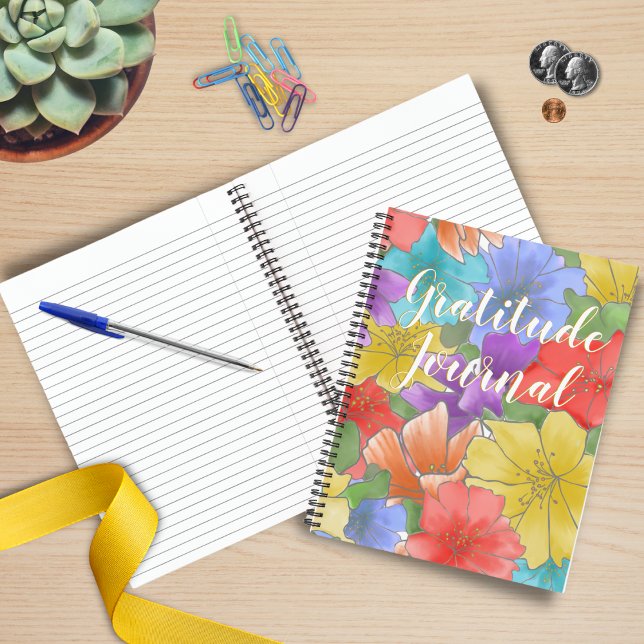 Moderne Multicolor Wasserfarbe Blumendankbarkeit Notizbuch (Von Creator hochgeladen)
