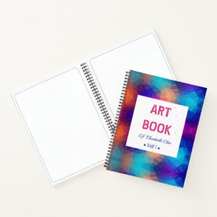 Moderne Multicolor-Wasserfarbe mit Namenskizze  Notizbuch