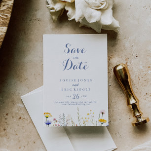 Moderne Multicolor-Wildblume Hochzeit Save The Date