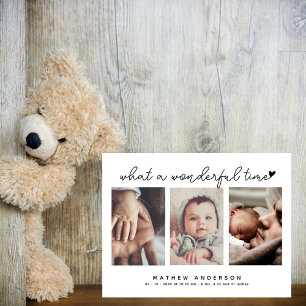 Moderne Multiple Foto Danke Baby Shower Postkarte