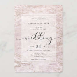 Moderne Muränen mit Rose Gold Wedding Einladung
