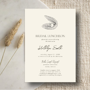 Moderne Muschel Beach Ocean Wedding Bridal Luncheo Einladung