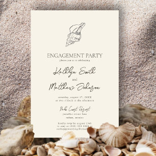 Moderne Muschel Beach Ocean Wedding Party Einladung