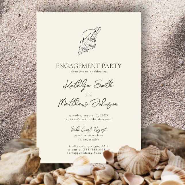 Moderne Muschel Beach Ocean Wedding Party Einladung (Von Creator hochgeladen)