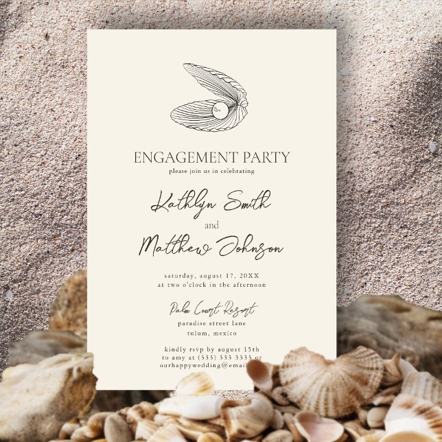 Moderne Muschel Beach Ocean Wedding Party Einladung (Von Creator hochgeladen)