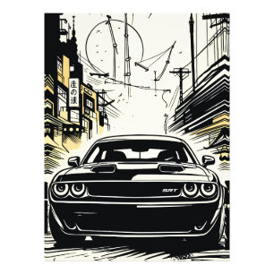 Moderne Muscle-Car-Front-Pop-Art-Illustrationsdruc Fotodruck