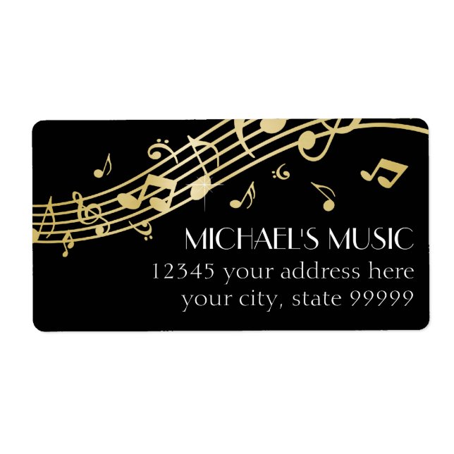 Moderne Musical Business Branding Gold Musiknoten (Vorne)