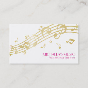 Moderne Musical Business Branding Gold Musiknoten Visitenkarte