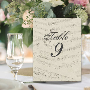 Moderne Musiknote Music Wedding Tischnummern
