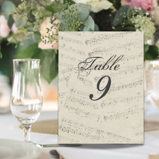 Moderne Musiknoten Music Wedding Tischnummern