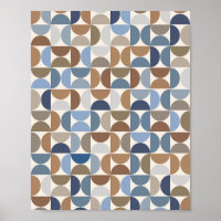 Moderne Muster erdgeschmückte Töne und blau