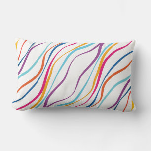 Moderne Muster farbige Waves Lumbar Pillow Lendenkissen