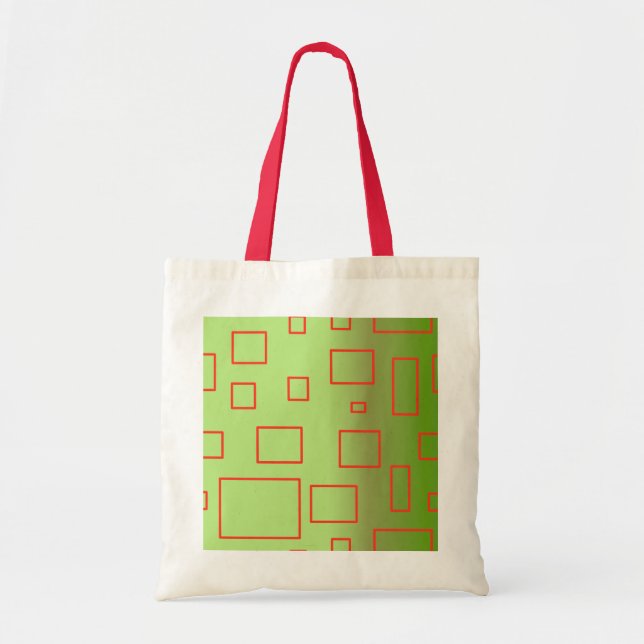 Moderne Muster Green Geometric Design Tote Bag Tragetasche (Vorne)