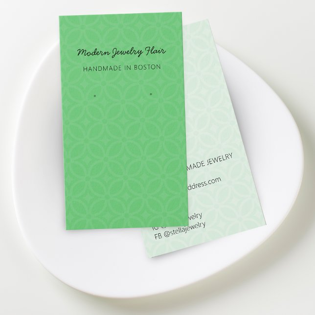 Moderne Muster Grün Ohrring Displaykarte (Modern Pattern Green Earring Display Card)