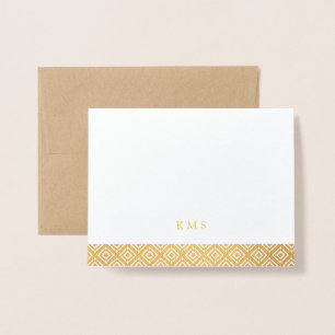 Moderne Muster-Monogramm-Anmerkungs-Karte Folienkarte