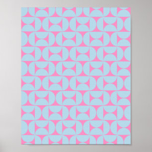 Moderne Muster rosa und blau Mitte des Jahrhundert Poster