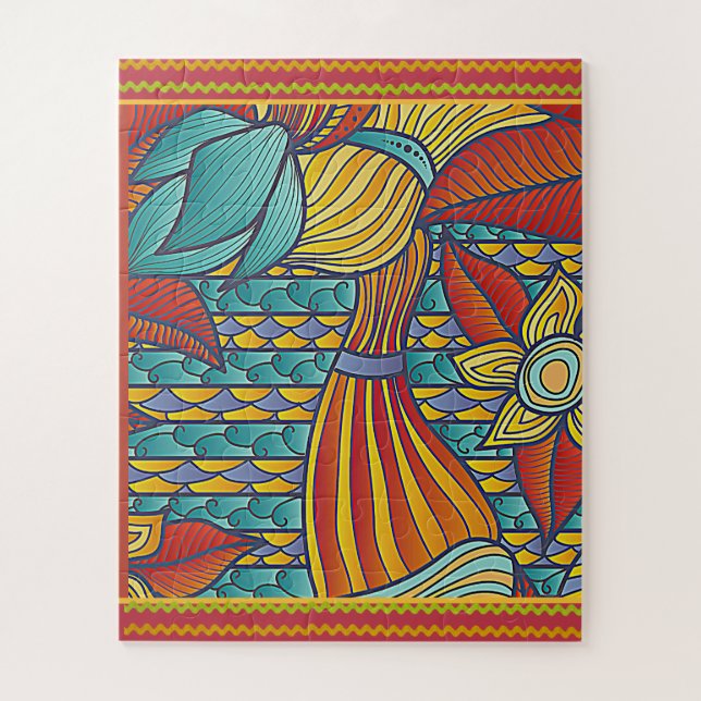 Moderne Muster Rot, Gold, Blues (Vertikal)