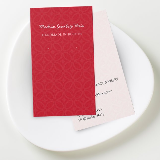 Moderne Muster rote Ohrring-Display-Karte (Modern Pattern Red Earring Display Card)