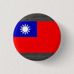 Moderne Muster-Taiwanese-Flagge Button