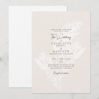 Moderne Mute Pampas-Neutral-Bridge-Hochzeit