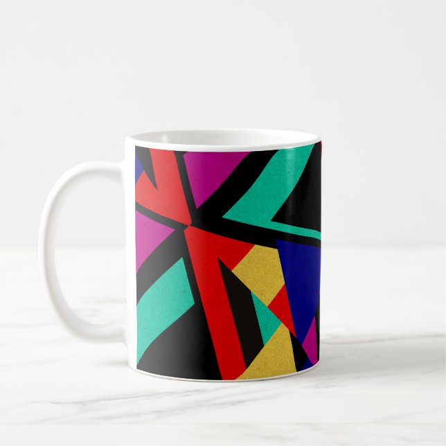 Moderne mutige abstrakte Farben Kaffeetasse (Links)