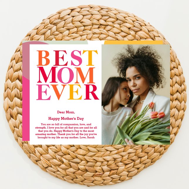 Moderne, mutige, farbenfrohe Beste Mama je Muttert Karte (Von Creator hochgeladen)
