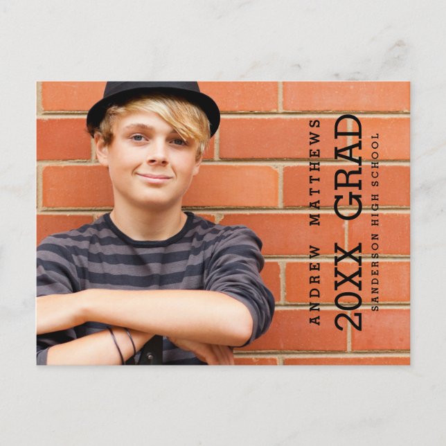 Moderne, mutige Graduierungsparty - Einladung (Vorderseite)