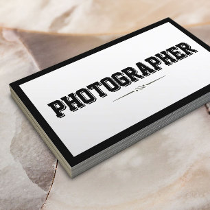 Moderne mutige Grenzphotograph-Visitenkarte Visitenkarte